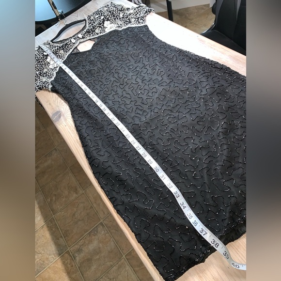 Stunning Laurence Kazar Long Sleeve Beaded Silk Dress - Picture 15 of 16